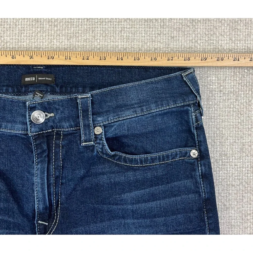 True Religion Jeans Rocco Relaxed Skinny Men's 36 (37x34) Stretch Blue Denim